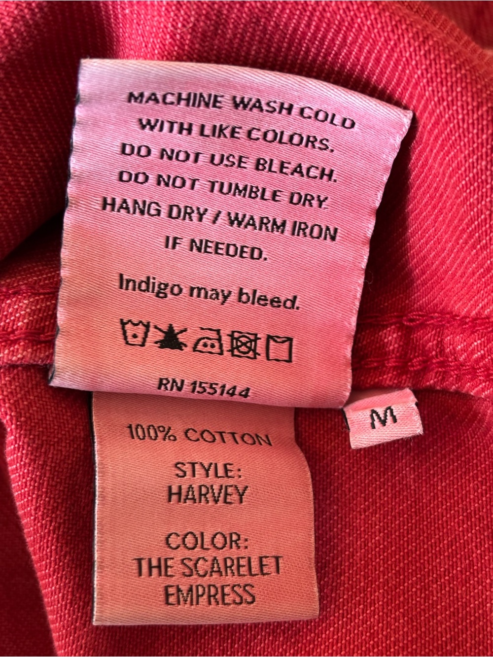 Boyish Red Cropped Button-Front Jean Jacket - Picture 14 of 15